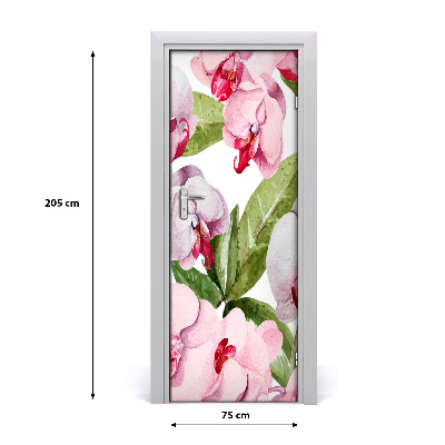 Self-adhesive door wallpaper Orchid