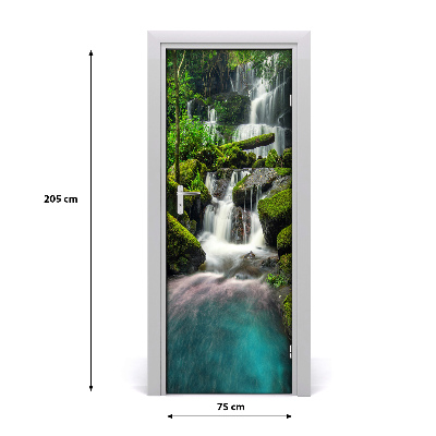 Door wallpaper Waterfall in the jungle