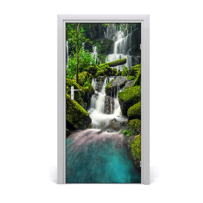 Door wallpaper Waterfall in the jungle