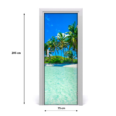 Door wallpaper Tropical beach