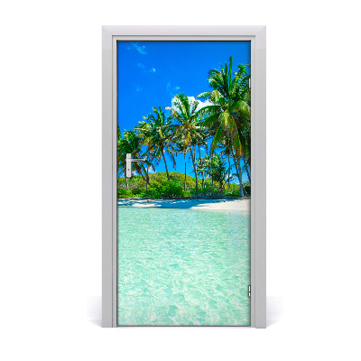 Door wallpaper Tropical beach