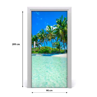 Door wallpaper Tropical beach