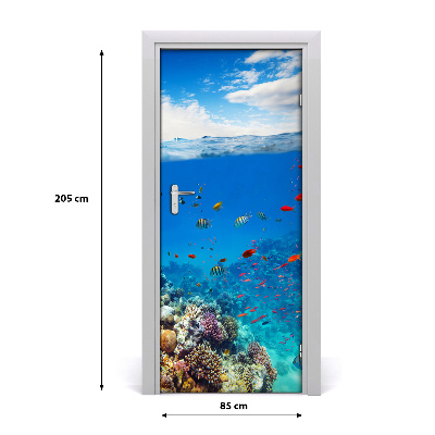 Door wallpaper Coral reef