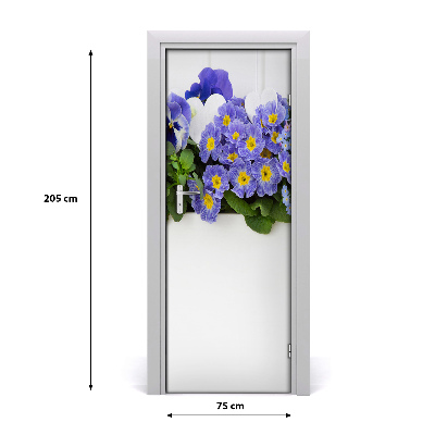 Self-adhesive door sticker Violet flowers