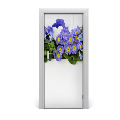 Self-adhesive door sticker Violet flowers