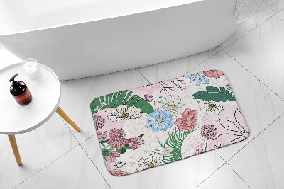 Bathroom mat Colorful flowers