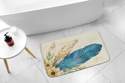 Bathmat Feather and flowers