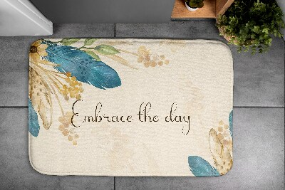 Bathmat Flowers and feathers