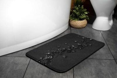 Bathroom mat Black geometric abstraction