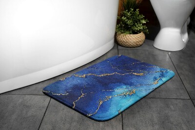 Bathroom rug Blue marble