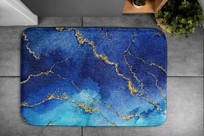 Bathroom rug Blue marble