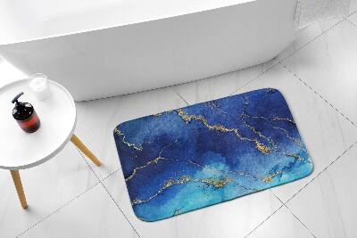 Bathroom rug Blue marble