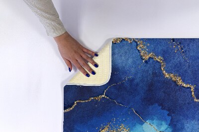 Bathroom rug Blue marble