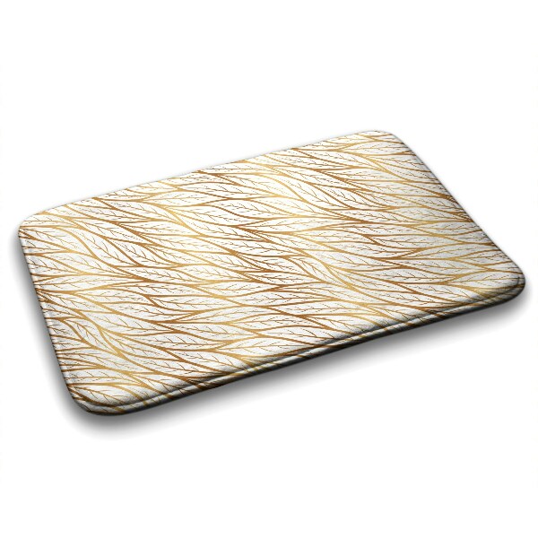 Bathmat Golden leaves pattern