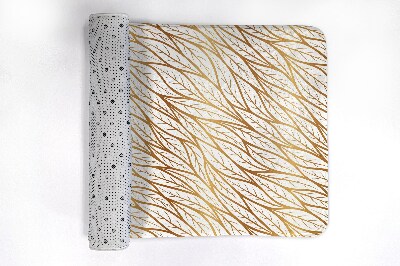 Bathmat Golden leaves pattern