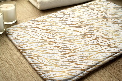 Bathmat Golden leaves pattern