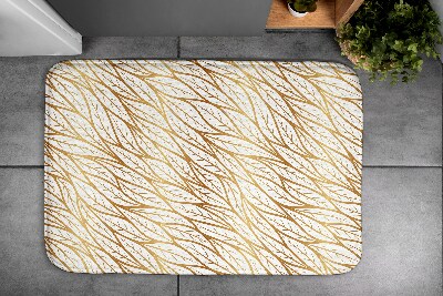 Bathmat Golden leaves pattern