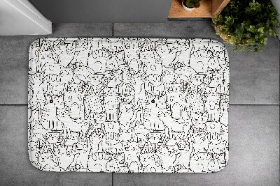 Bathroom carpet Cats pattern