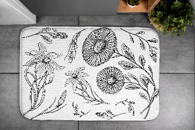 Non slip shower mat Flowers pattern