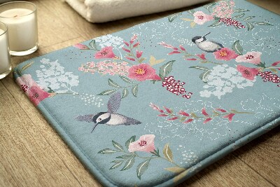 Bath rug Flowers birds