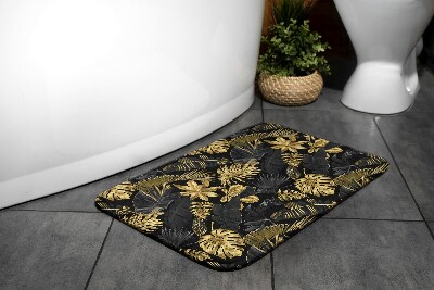 Bathroom mat Golden plants