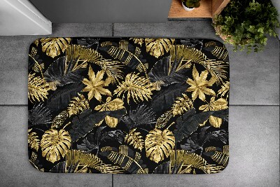 Bathroom mat Golden plants
