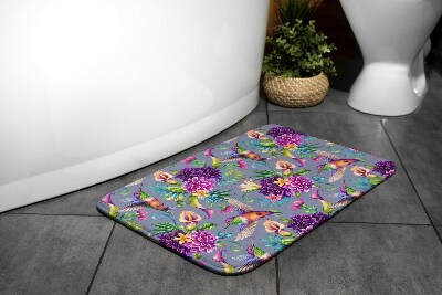 Bath rug Flowers birds