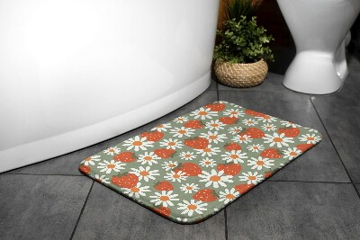 Bath mat Strawberries flowers