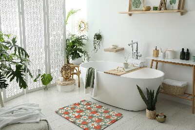 Bath mat Strawberries flowers