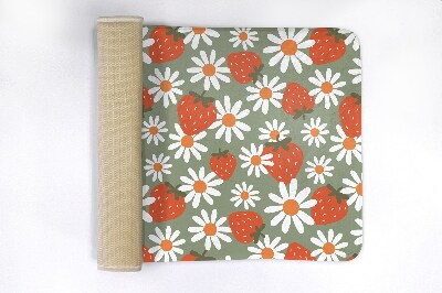 Bath mat Strawberries flowers