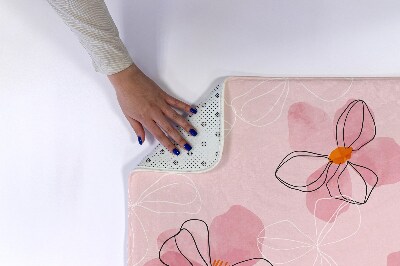 Bathmat Pink flowers