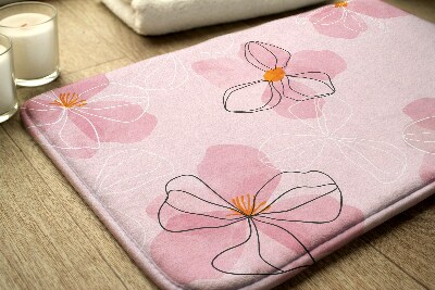 Bathmat Pink flowers