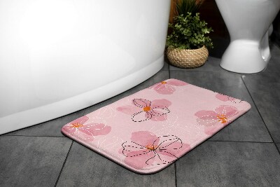 Bathmat Pink flowers