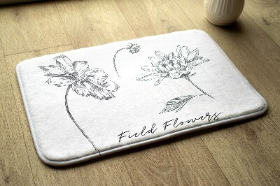 Non slip shower mat Sketch flowers