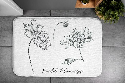 Non slip shower mat Sketch flowers