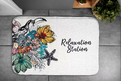 Bathmat Birds flowers