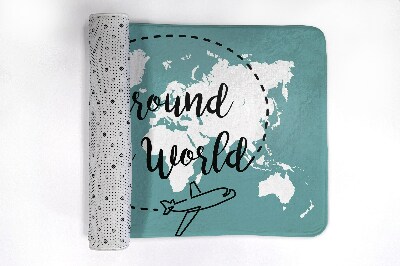 Non slip shower mat World map