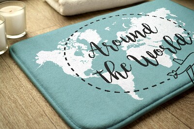 Non slip shower mat World map