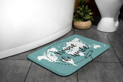 Non slip shower mat World map