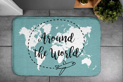 Non slip shower mat World map