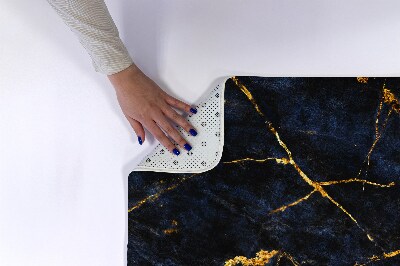 Bathroom rug Navy blue marble