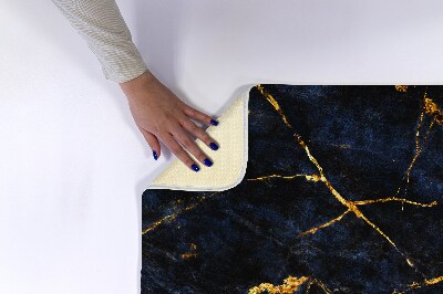 Bathroom rug Navy blue marble