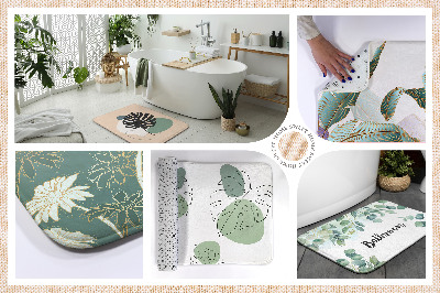 Bathmat Plants flowers pattern