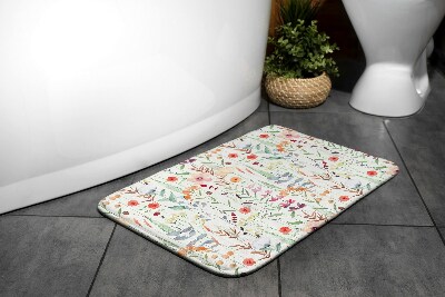 Bathmat Plants flowers pattern