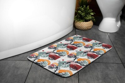Bathroom carpet Birds flowers pattern