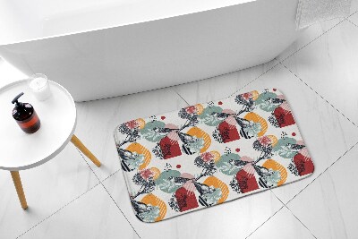 Bathroom carpet Birds flowers pattern