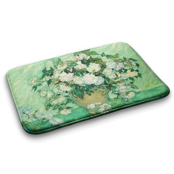 Bathroom rug Van gogh roses