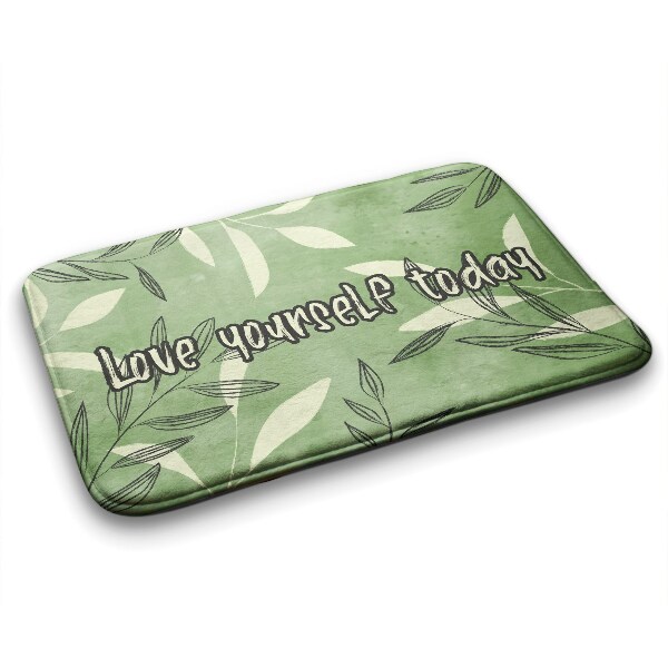 Bath mat Watercolor leaves