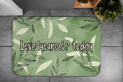 Bath mat Watercolor leaves