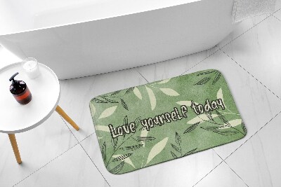 Bath mat Watercolor leaves